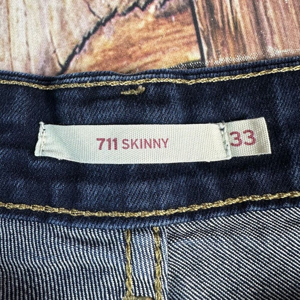 Levi's 711 SKINNY Womens Size 33 Blue Mid Rise Jeans Denim Pants 38x29 - Picture 10 of 13